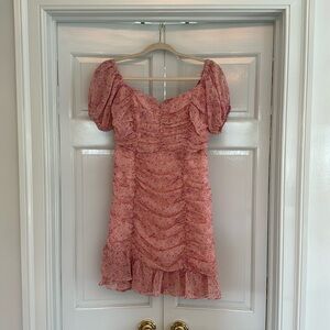 ASTR the Label Ruched Ruffle Mini Dress